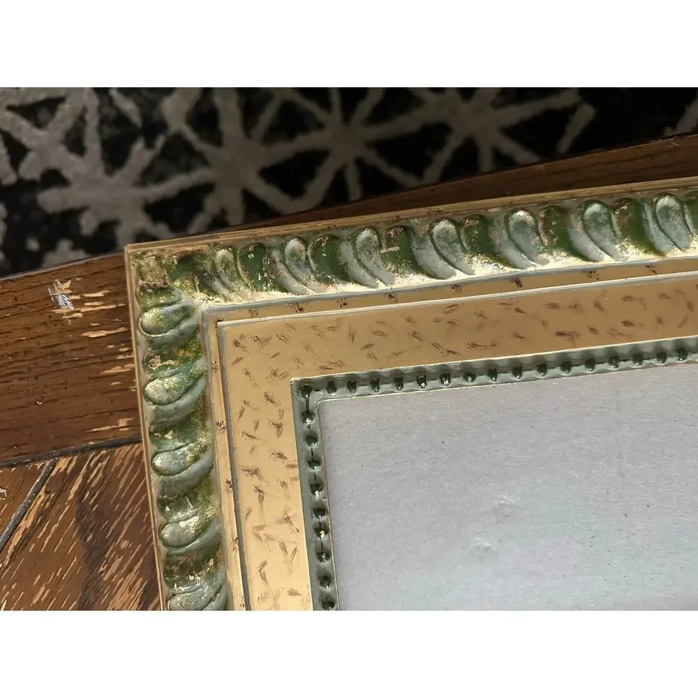 5x7 gold resin frame vintage art photo gold artwork green retro baroque home
